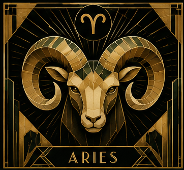Aries Art Deco image green/gold