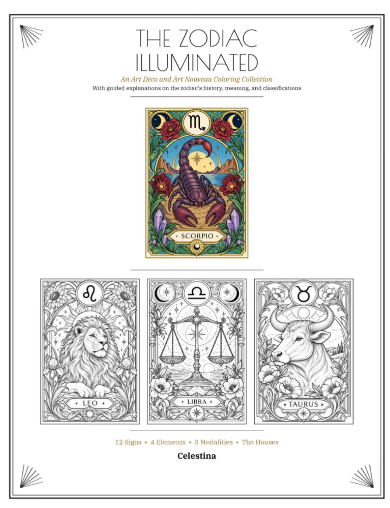 Zodiac Illuminated Coloring Book