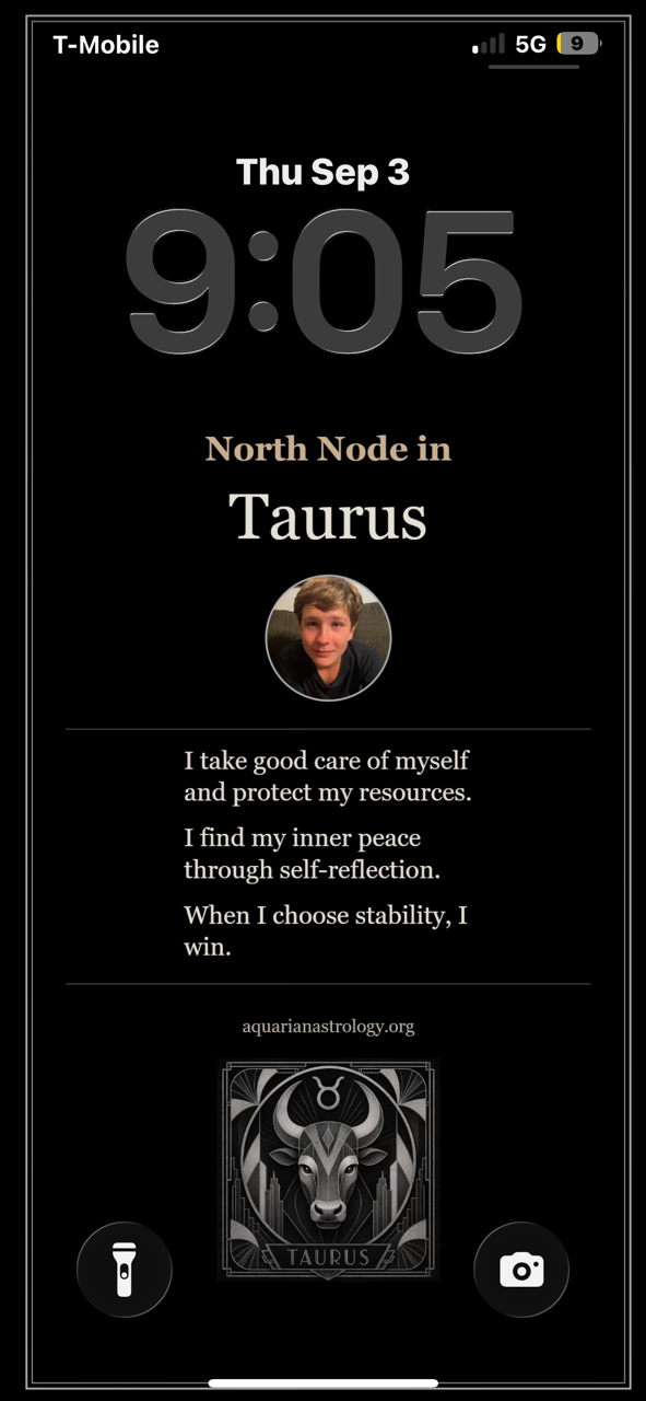 North Node wallpaper on a phone lock screen
